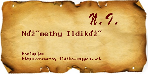 Némethy Ildikó névjegykártya